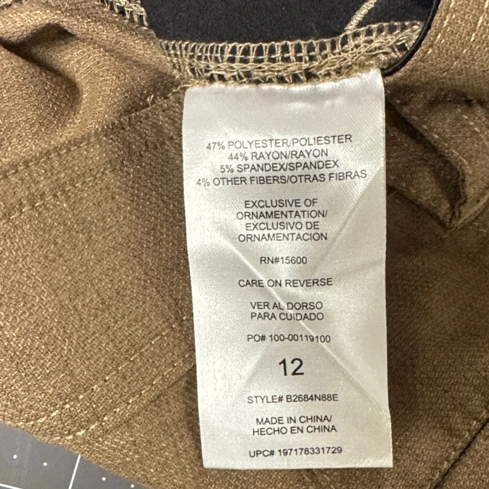 EUC Democracy Absolution Wide Leg Ankle Length Lightweight Brown Pants - Picture 6 of 8